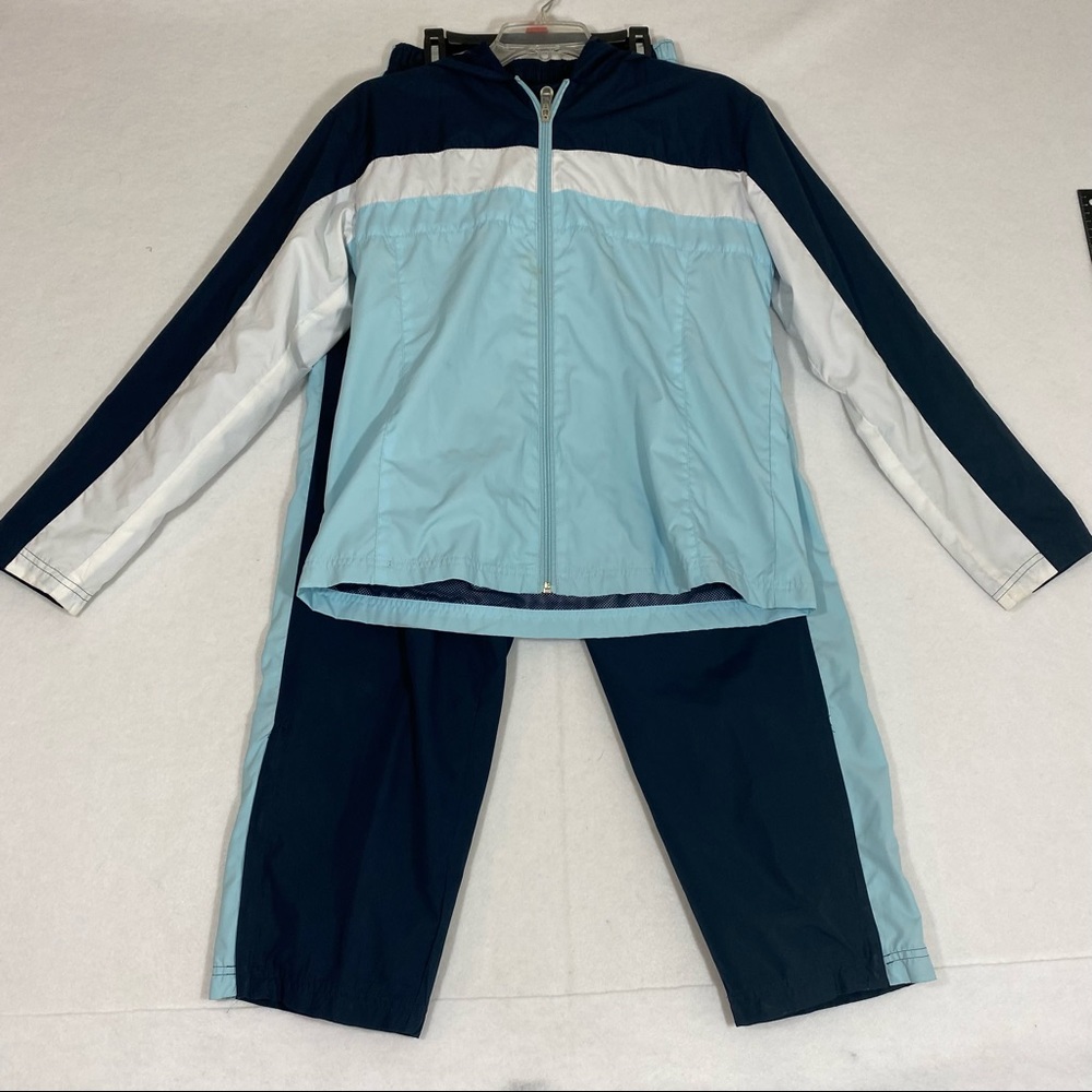 bcg Medium 2 piece Track Suit,  Joggers, blue and white pants  jacket tr…